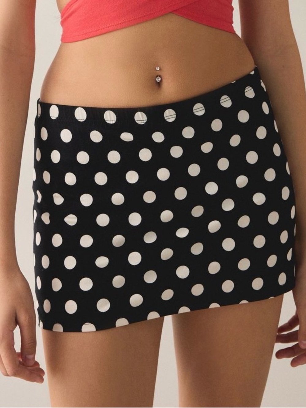Worn Once Black and White Polka Dot Mini Skort